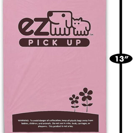 1000 Pet Waste Disposal Dog Poop Bags, EZ Pick Up Bag, Pink (single roll), 9"x12" Large
