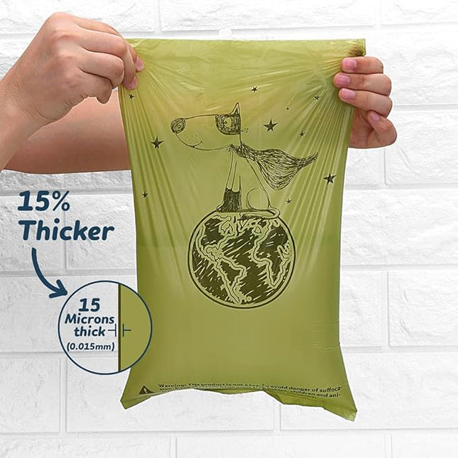 Ley's Dog Poop Bags 360 Count, Biodegradable Lavender Extra Thick Waste Bags with Dispenser, 100% Leak-Proof Doggie Bag Refill Rolls