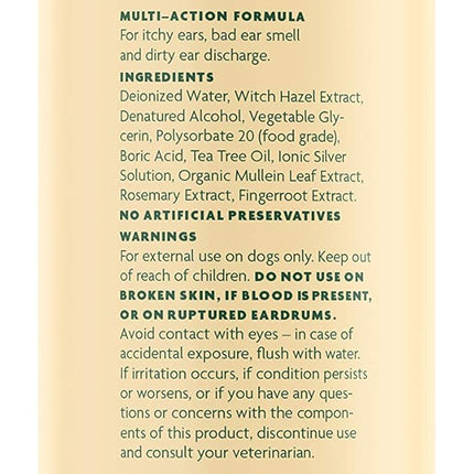 EcoEars Dog Ear Cleaner. Natural Multi-Action Formula. for Bad Discharge & Smell. Naturally Removes Foreign Matter and Cleanses The Most Difficult Ears. 100% Guaranteed