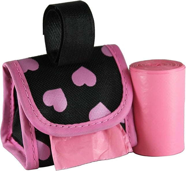 Five Star Pet Purse Style Dispenser with 2 Rolls Made in USA Easy Open Poop Bags Dog Waste Bags (Pink Heart)