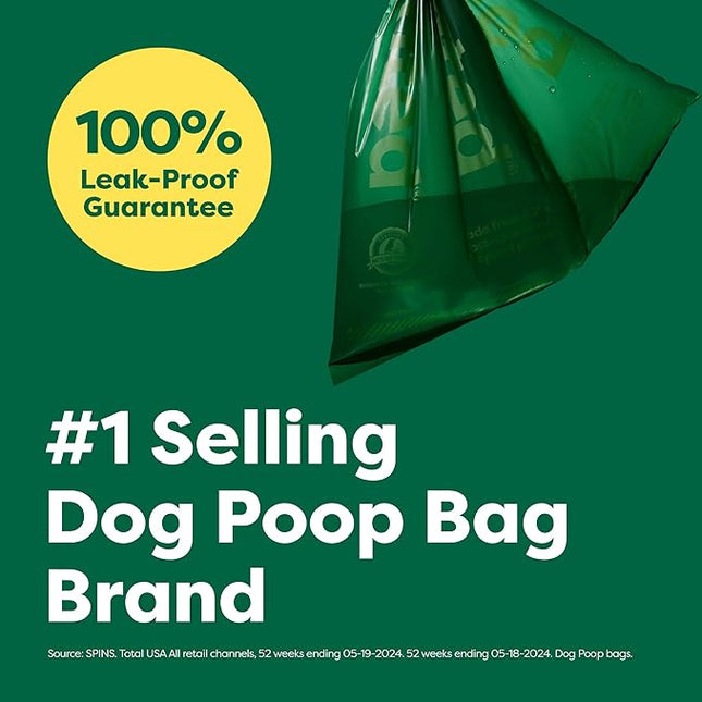 Earth Rated Dog Poop Bags, Guaranteed Leakproof and Extra Thick Waste Bag Single Refill Rolls for Dogs, Unscented, 315 Count