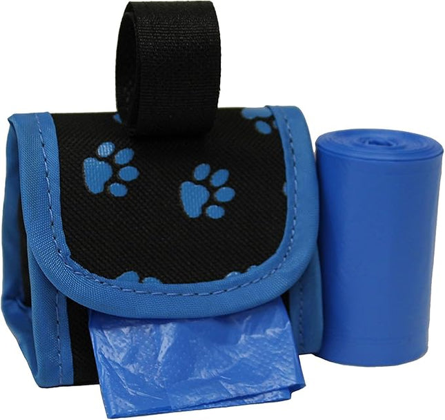 FiveStarPet Purse Style Dispenser with 2 Rolls Made in USA Easy Open Poop Bags Dog Waste Bags (Blue Paw)