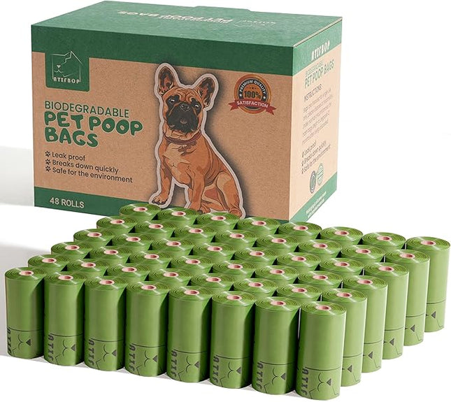 ATIFBOP Biodegradable Dog Poop Bags 720 Count 48 Rolls, Leak Proof and Thicken Pet Poop Bag (Scented)