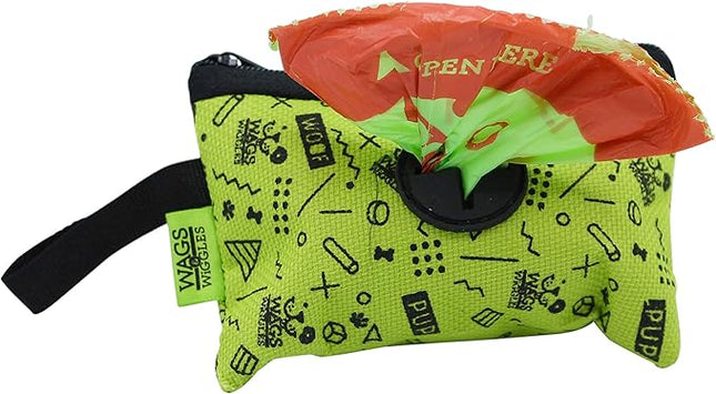 Wags & Wiggles Waste Bag Dispenser with Poop Bags, Pineapple Scent - Strong Dog Waste Bags & Adorable Dispenser Great for Everyday Use, 30 Count