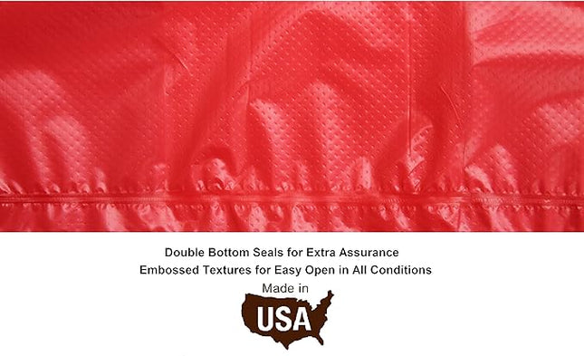 FiveStarPet Purse Style Dispenser with 2 Rolls Made in USA Easy Open Poop Bags Dog Waste Bags (Red Paw)